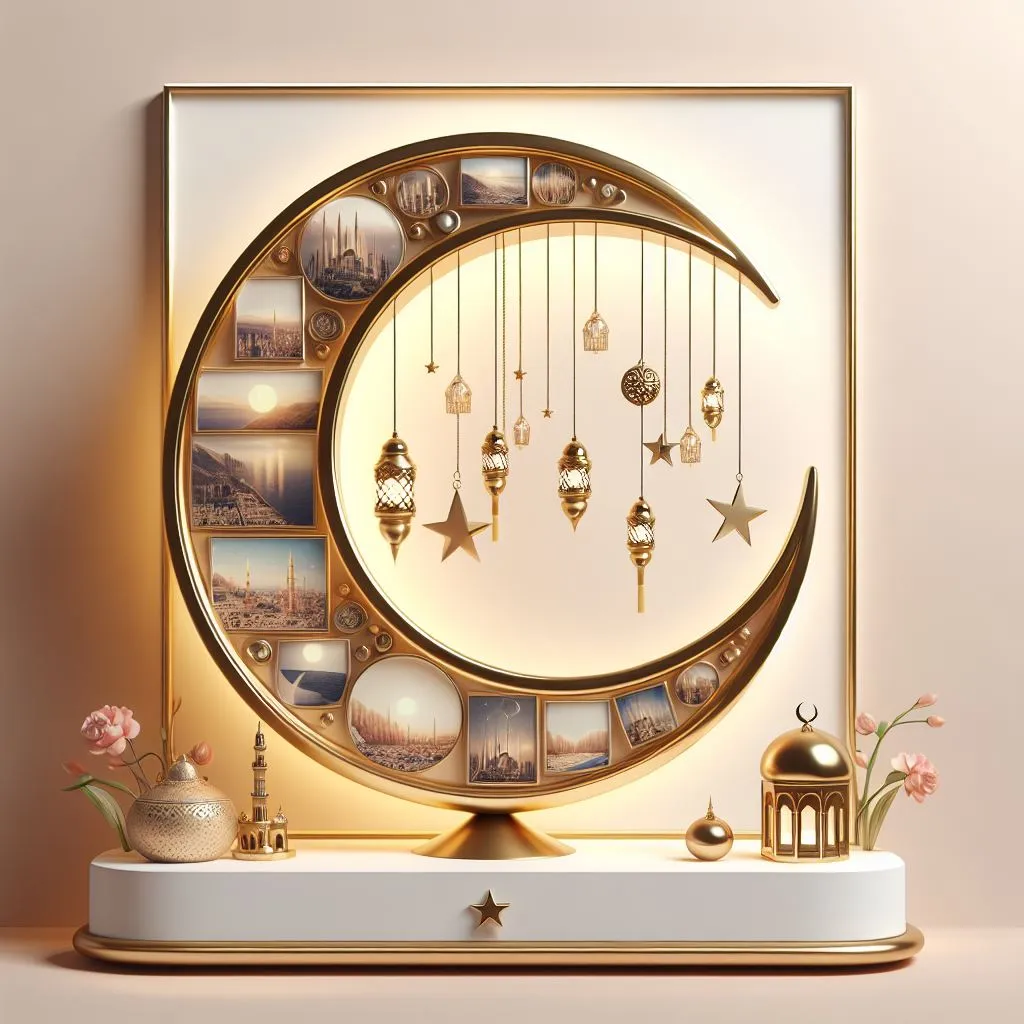 Ramadan crescent decor with pictures 1